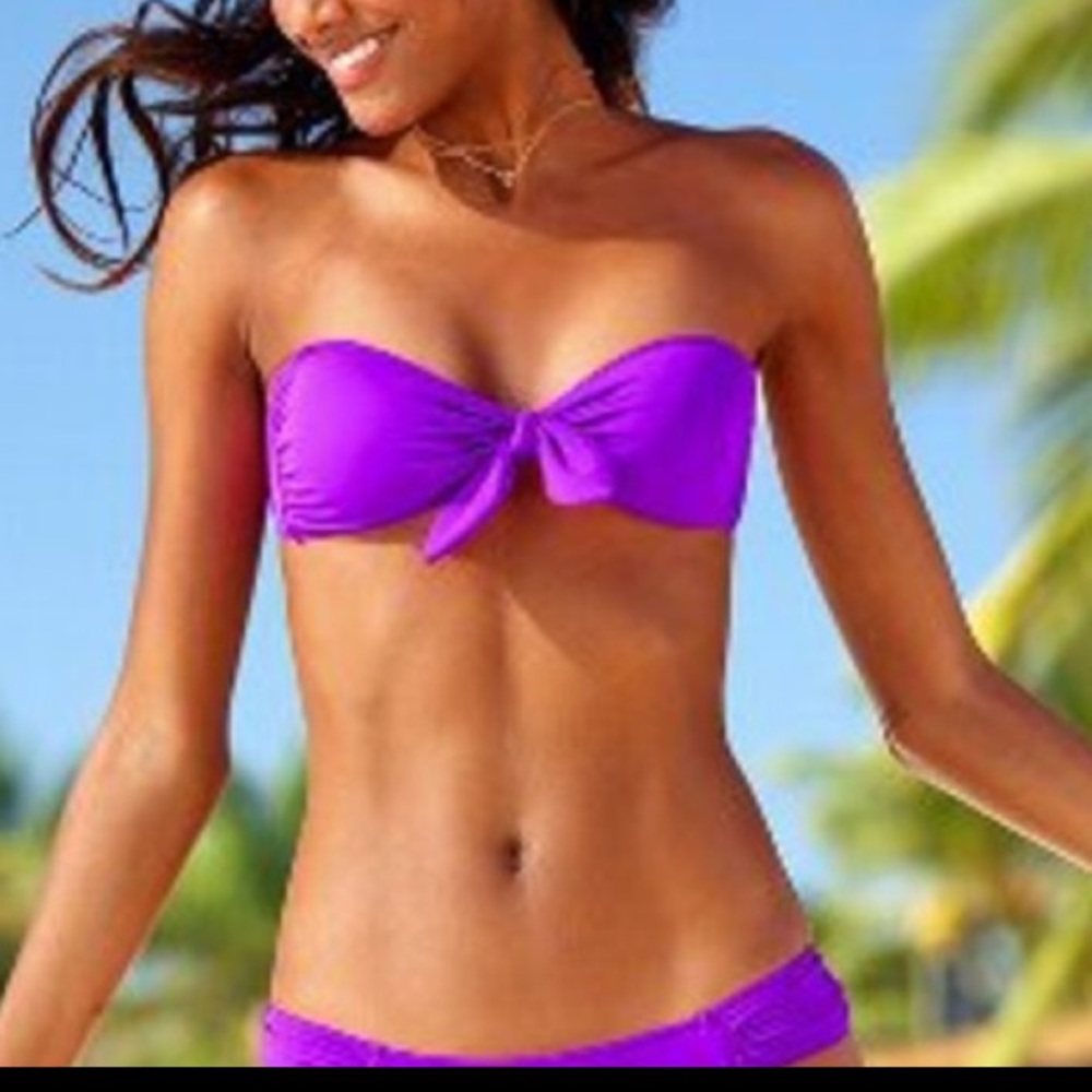 Victoria Secret Fuchsia Stretc String Bikini Set S - image 1